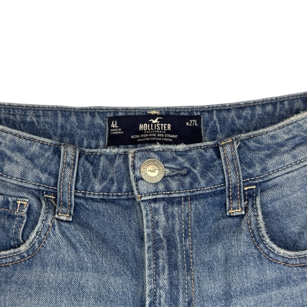 Hollister Ultra High-Rise 90s straight Blue Jeans Medium Wash